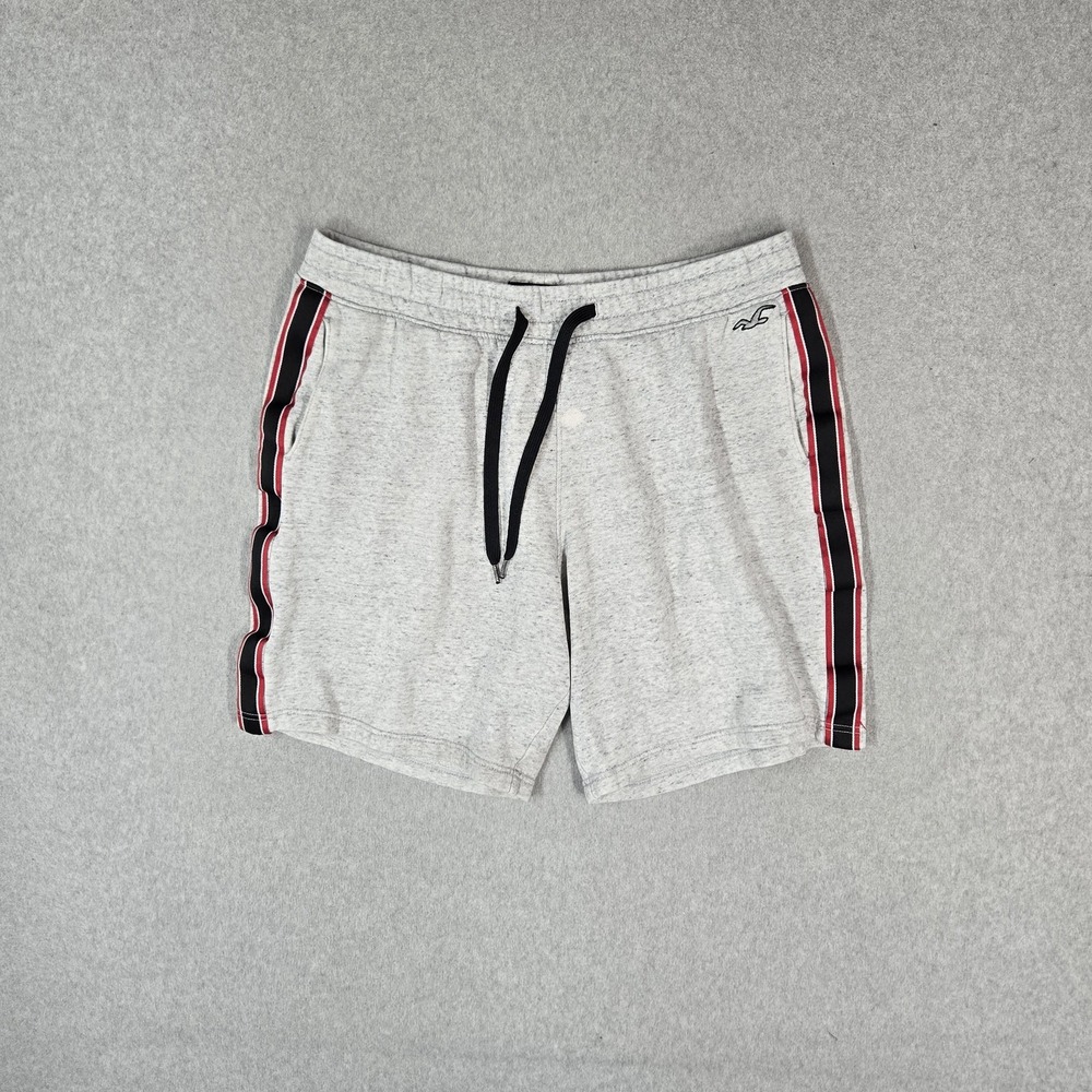Hollister Men Activewear Shorts XL Gray Embroidered Sweatshorts Sweat Fleece